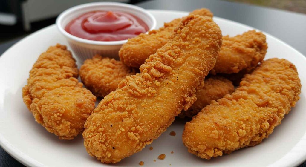 Crispy Chicken Fingers with Ketchup